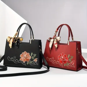 Elegant Handbag with Floral Designs – Various Colours